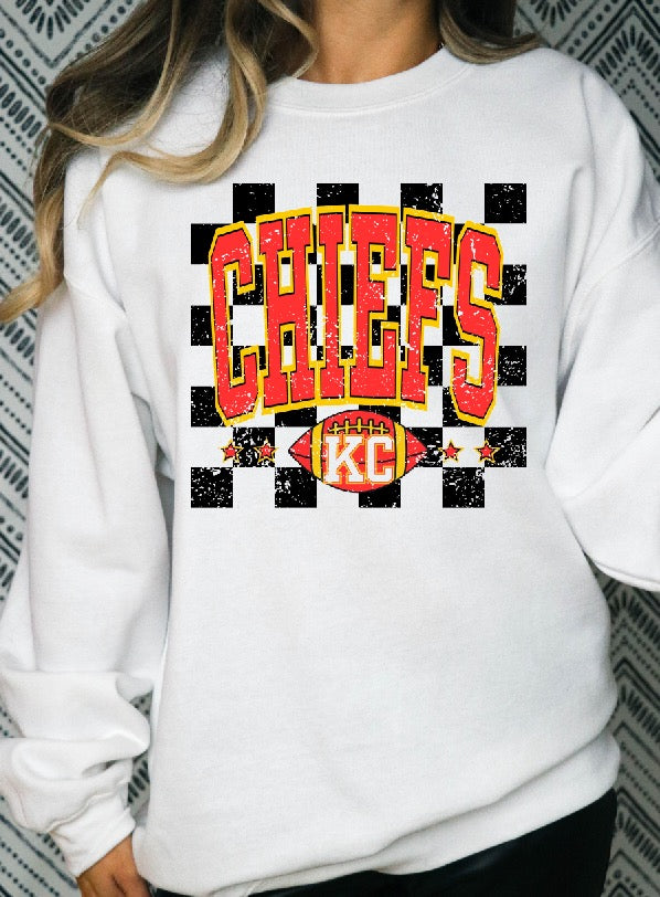 Checkered Chiefs - Crewneck Sweatshirt