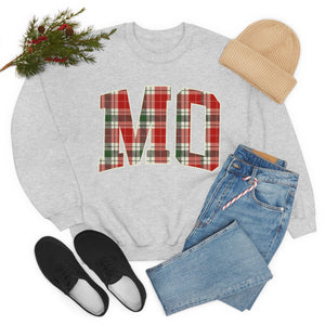 MO Christmas Plaid - Unisex Heavy Blend™ Crewneck Sweatshirt