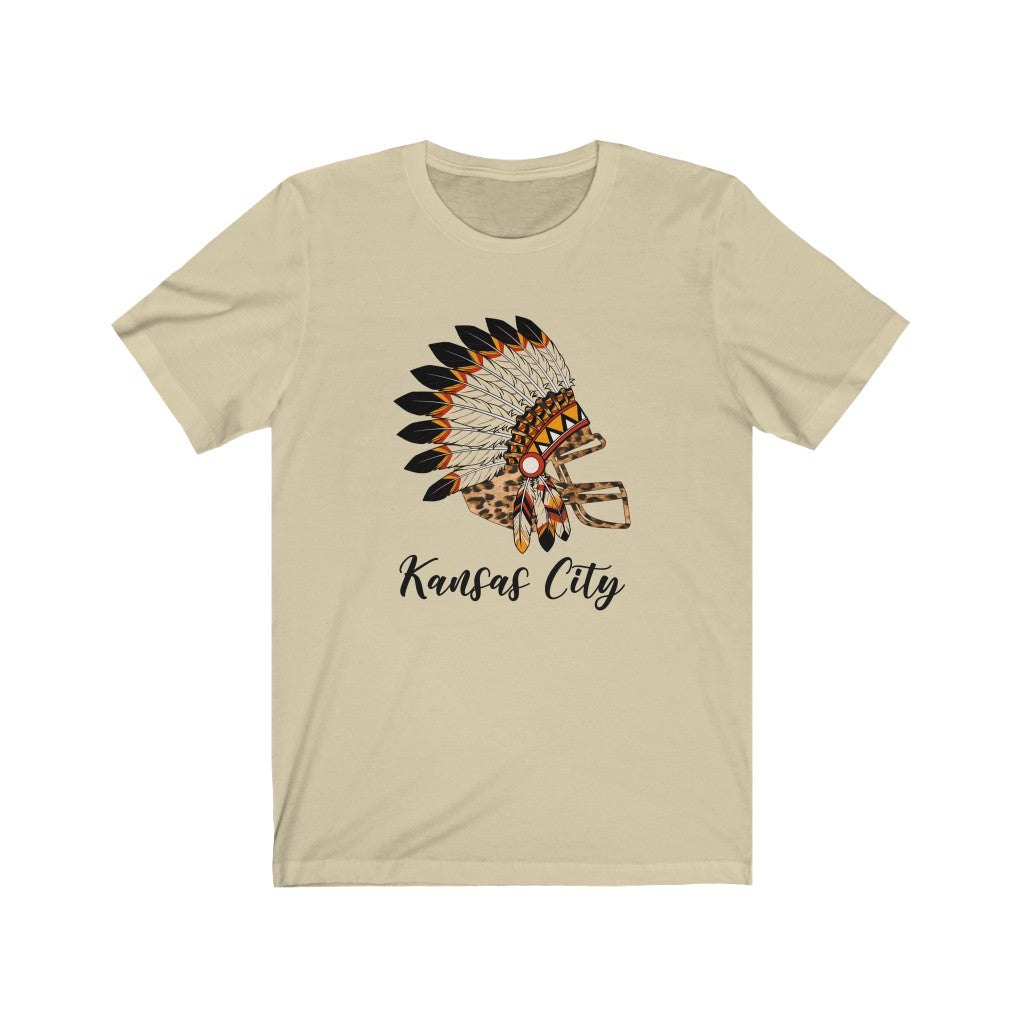 Headdress Leopard Helmet - Unisex Jersey Short Sleeve Tee