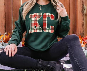 KC Christmas Plaid - Unisex Heavy Blend™ Crewneck Sweatshirt