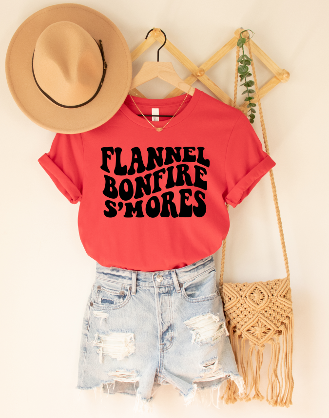 Flannel Bonfire S'mores - Unisex Jersey Short Sleeve Tee