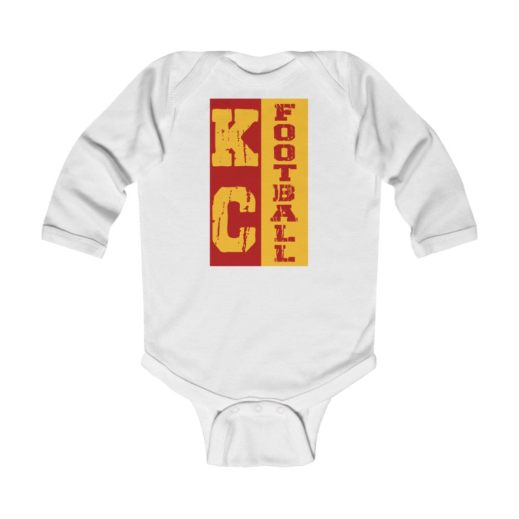 KC FOOTBALL -NB-18M- Infant Long Sleeve Bodysuit