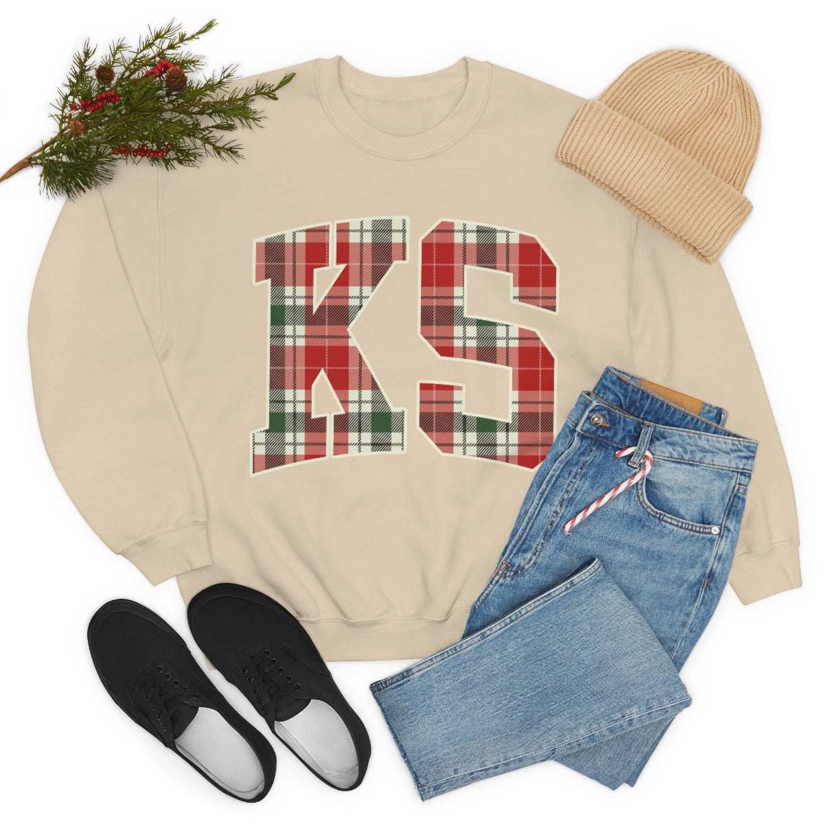 KS Christmas Plaid -Unisex Heavy Blend™ Crewneck Sweatshirt