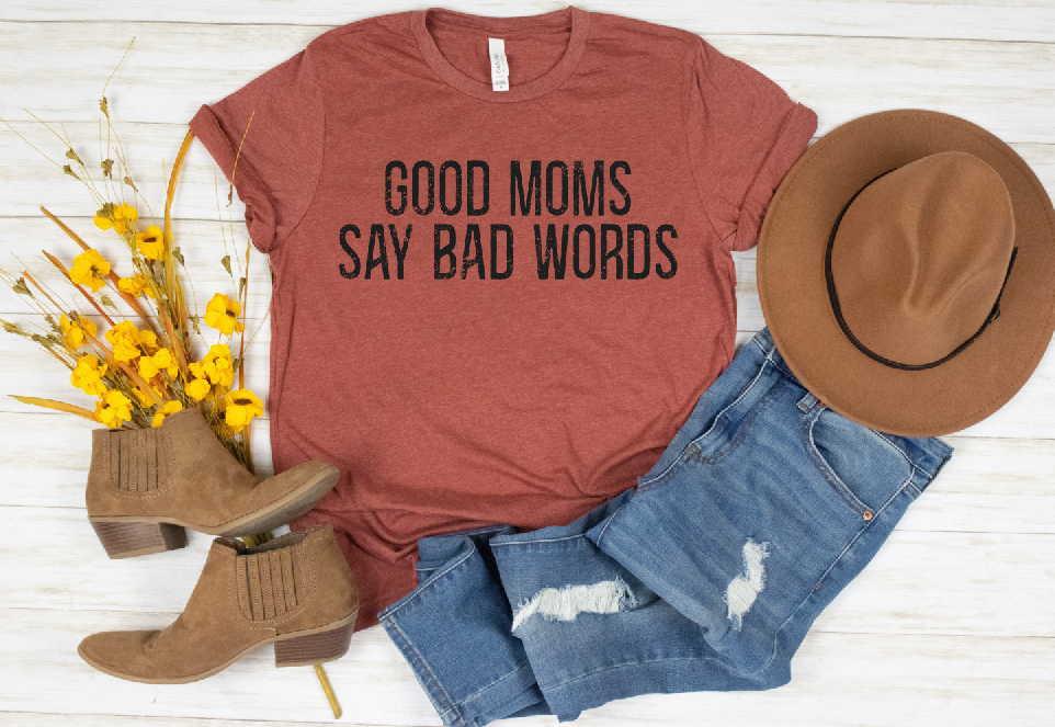 Good Moms Say Bad Words - Distressed - Unisex Jersey Short Sleeve Tee