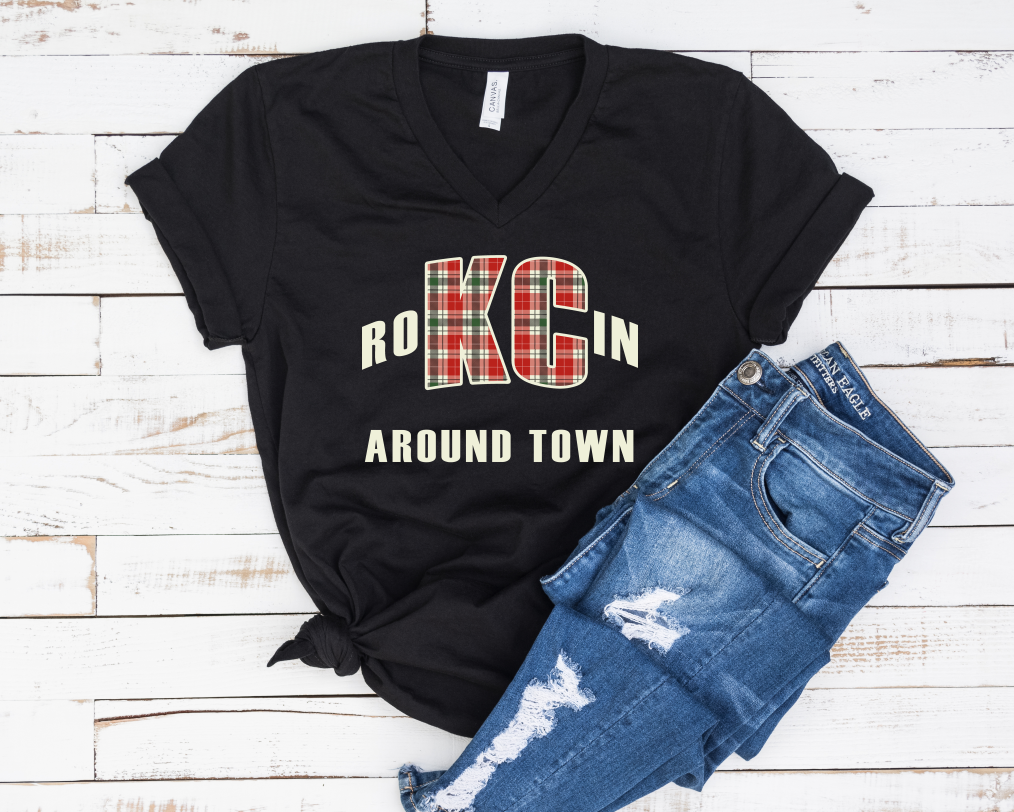 roKCin Around Town - Unisex Jersey Short Sleeve V-Neck Tee