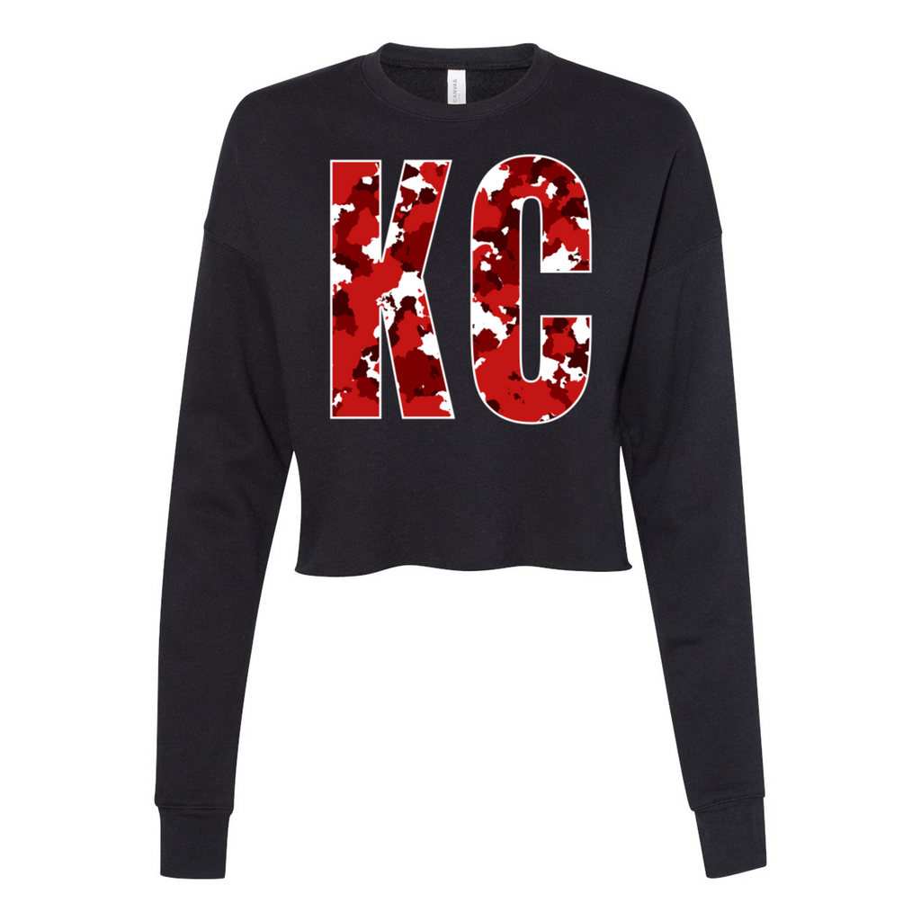 KC Red Camo - Women's Cropped Crew