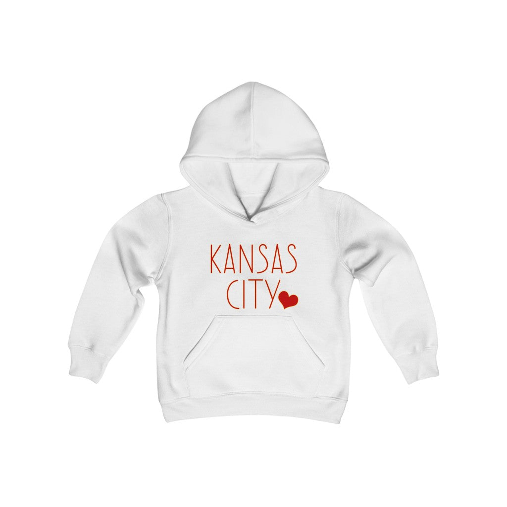 Kansas City Heart - Youth S-XL - Heavy Blend Hooded Sweatshirt