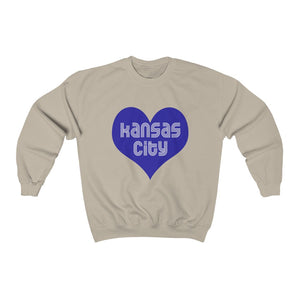 Kansas City Heart Blue - Unisex Heavy Blend™ Crewneck Sweatshirt