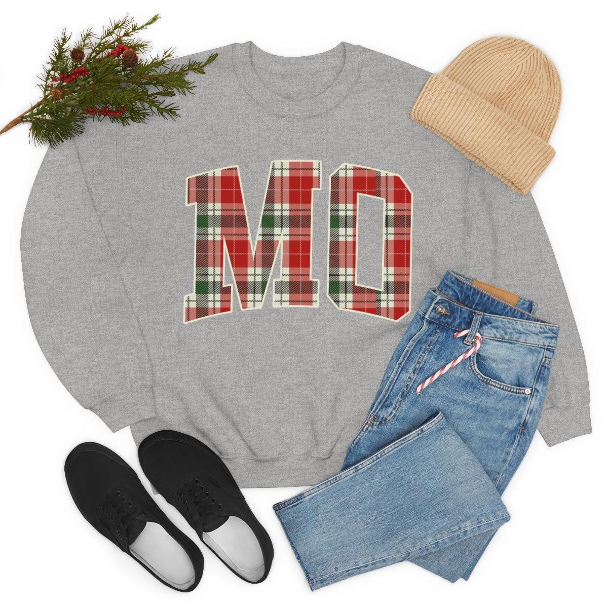 MO Christmas Plaid - Unisex Heavy Blend™ Crewneck Sweatshirt