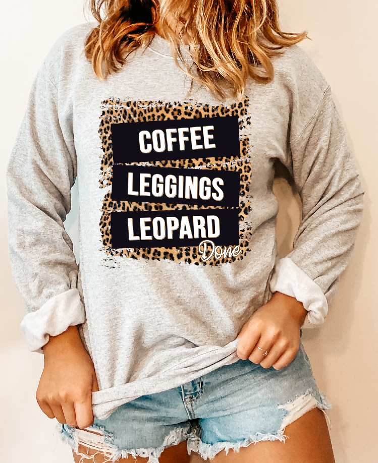 Coffee Leggings Leopard - Unisex Heavy Blend™ Crewneck Sweatshirt