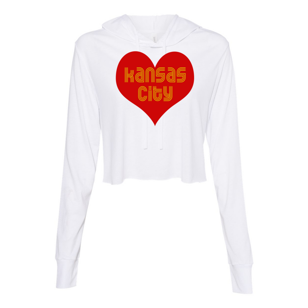 KC Heart - Women’s Triblend Cropped Hoodie