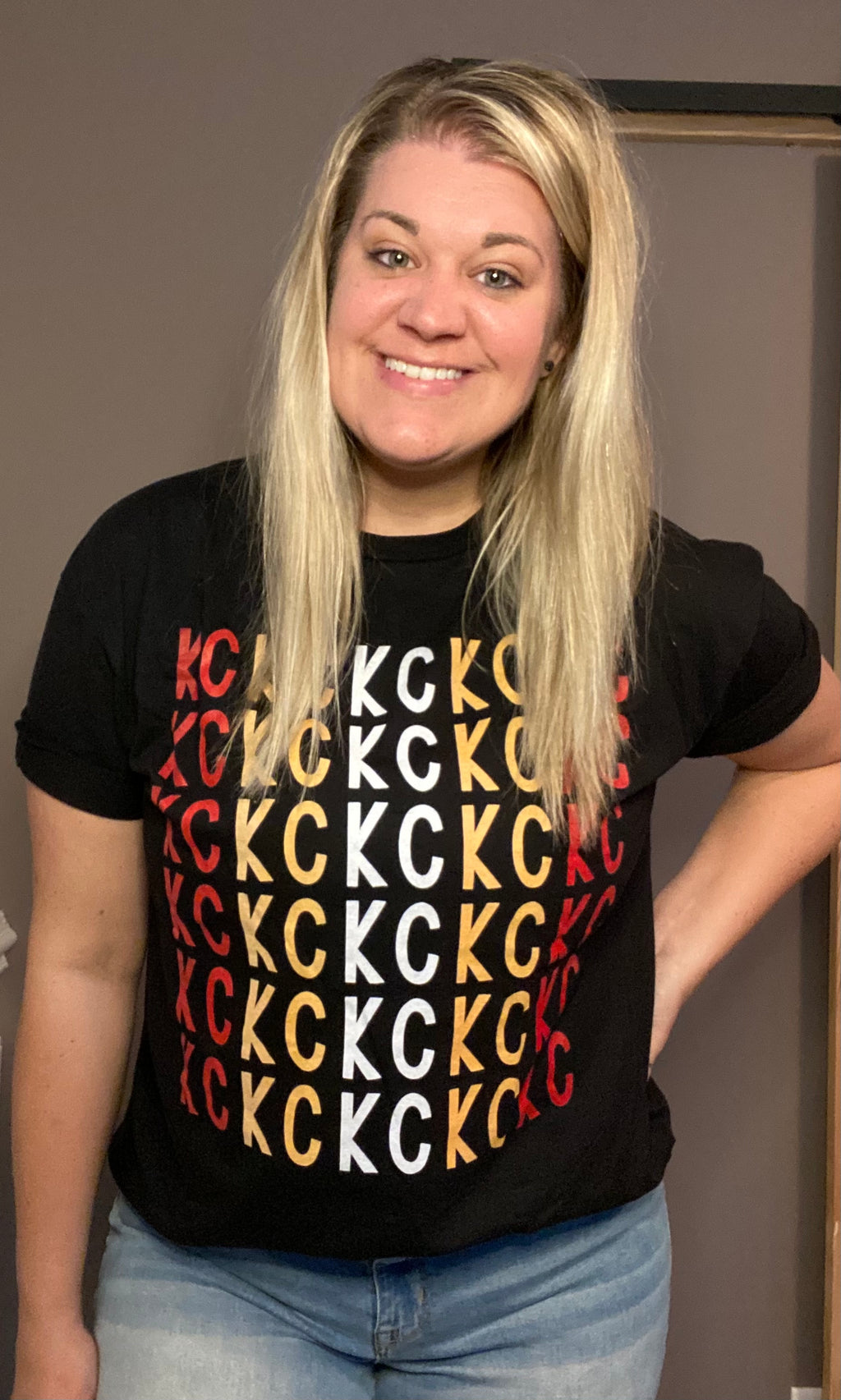 KC KC KC Red & Yellow - Unisex Jersey Short Sleeve Tee