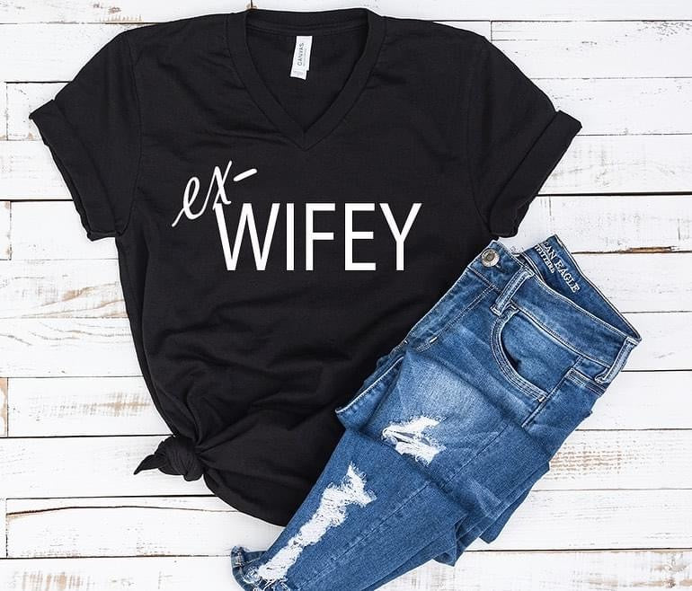 Ex-Wifey - Unisex Jersey Short Sleeve V-Neck Tee