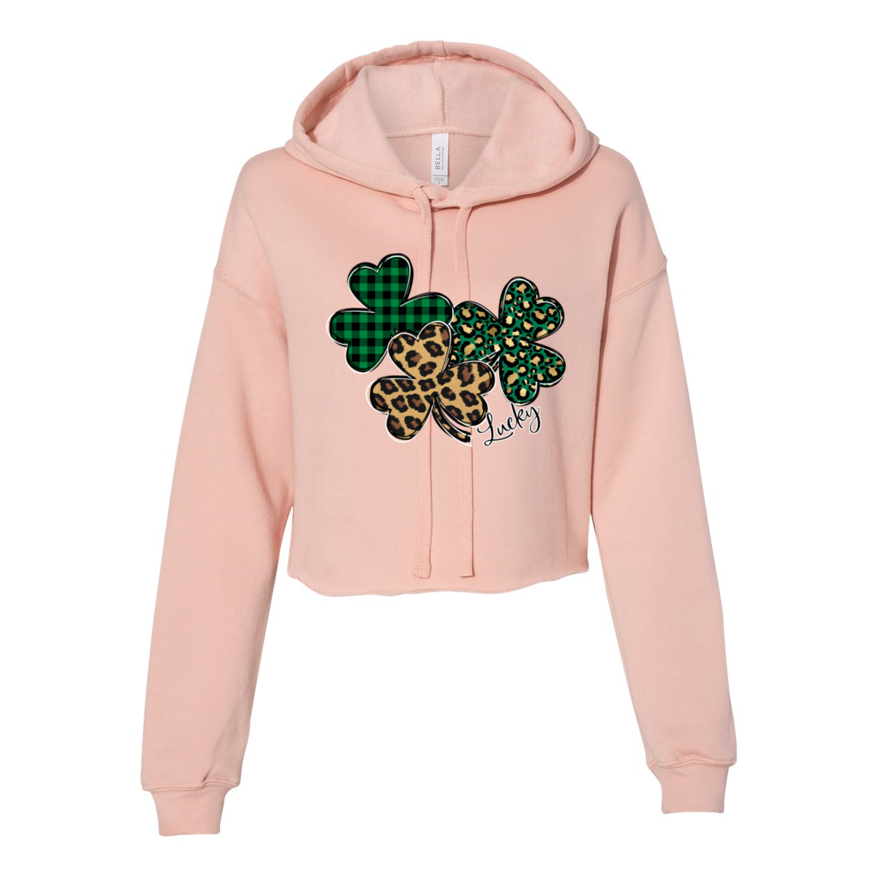 Lucky Shamrocks Women's Cropped Fleece Hoodie