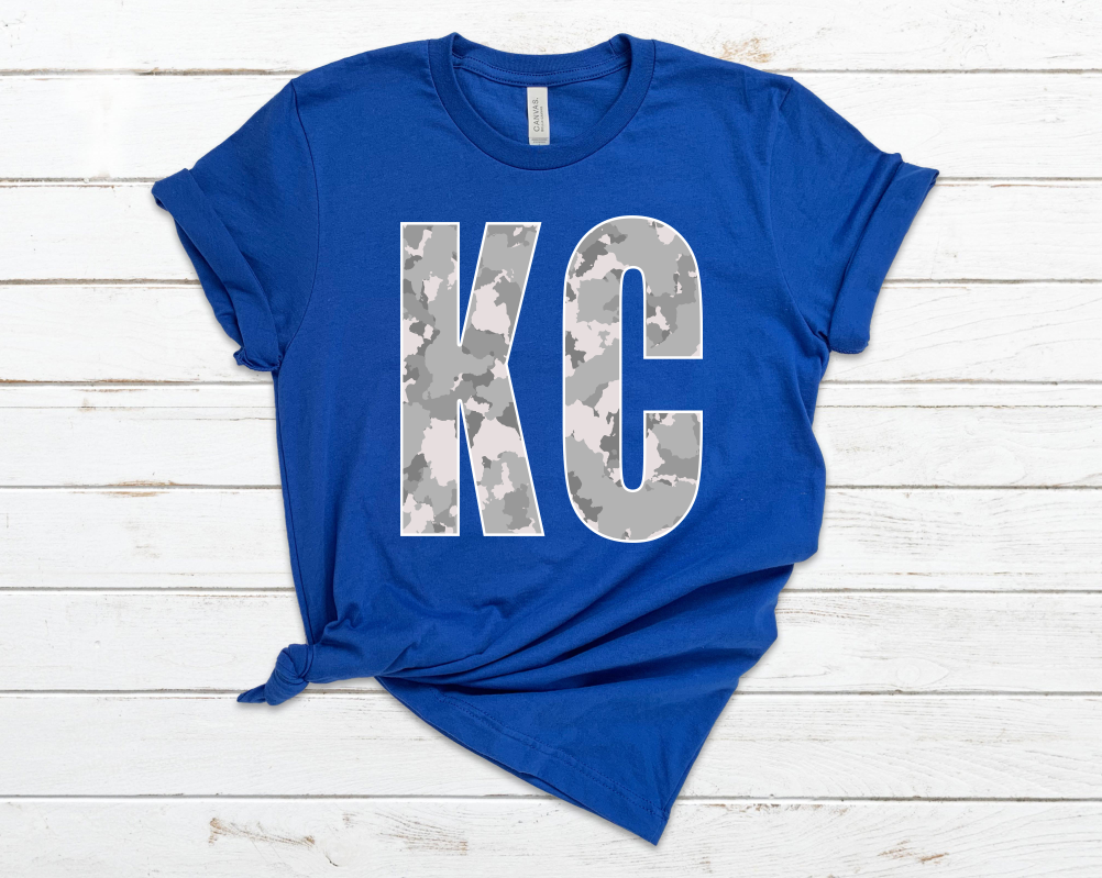 KC Camo Blue - Unisex Jersey Short Sleeve Tee