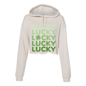 LUCKY -  Women's Cropped Fleece Hoodie