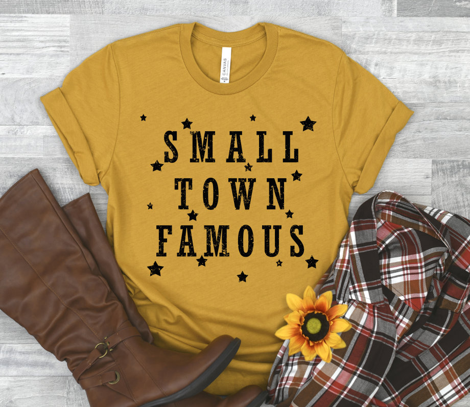 Small Town Famous Distressed - Unisex Jersey Short Sleeve Tee