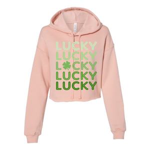 LUCKY -  Women's Cropped Fleece Hoodie