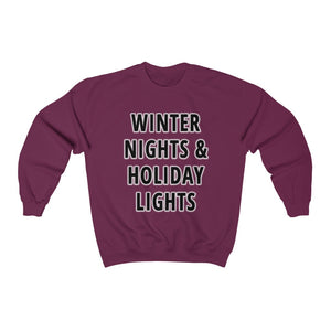 Winter Nights & Holiday Lights - Unisex Heavy Blend™ Crewneck Sweatshirt