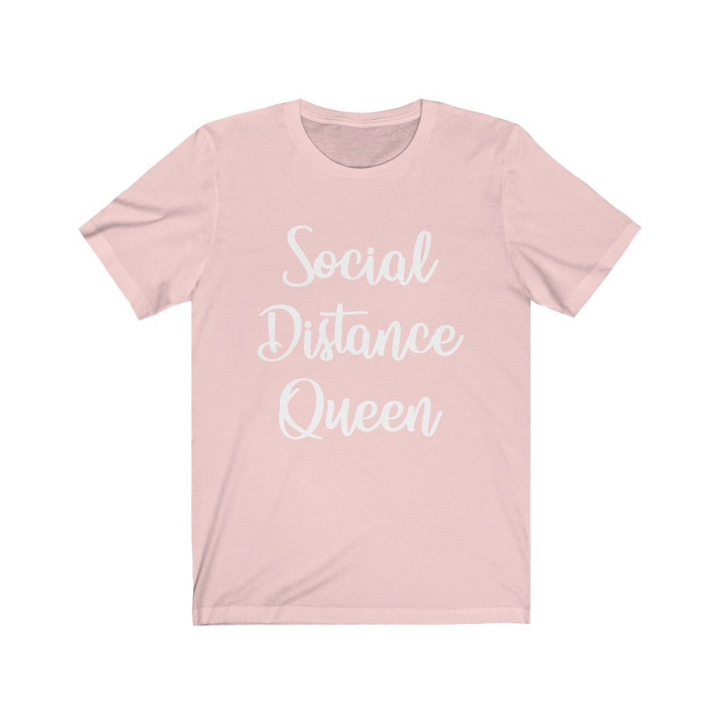 Social Distance Queen-White - Unisex Jersey Short Sleeve Tee