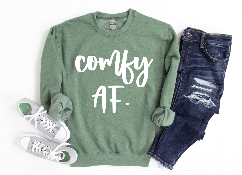 Comfy AF. - Heavy Blend Crewneck Sweatshirt