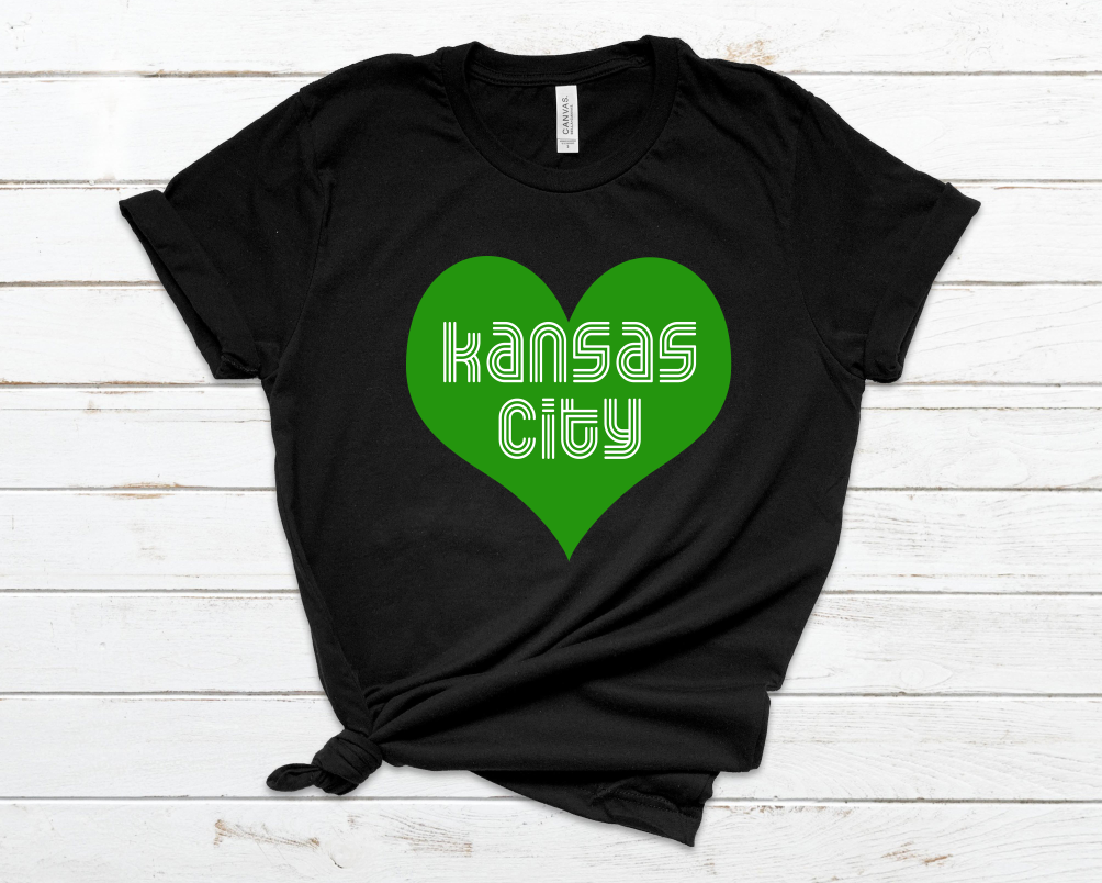 Kansas City Heart Green - Unisex Jersey Short Sleeve Tee