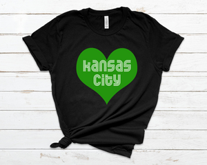 Kansas City Heart Green - Unisex Jersey Short Sleeve Tee