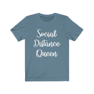 Social Distance Queen-White - Unisex Jersey Short Sleeve Tee