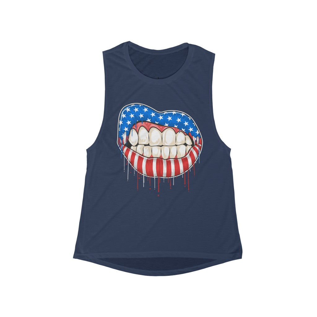 Grunge Lips - Women's Flowy Scoop Muscle Tank