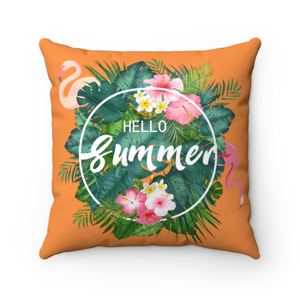 Hello Summer - Spun Polyester Square Pillow Case