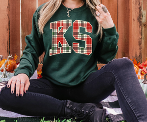 KS Christmas Plaid -Unisex Heavy Blend™ Crewneck Sweatshirt