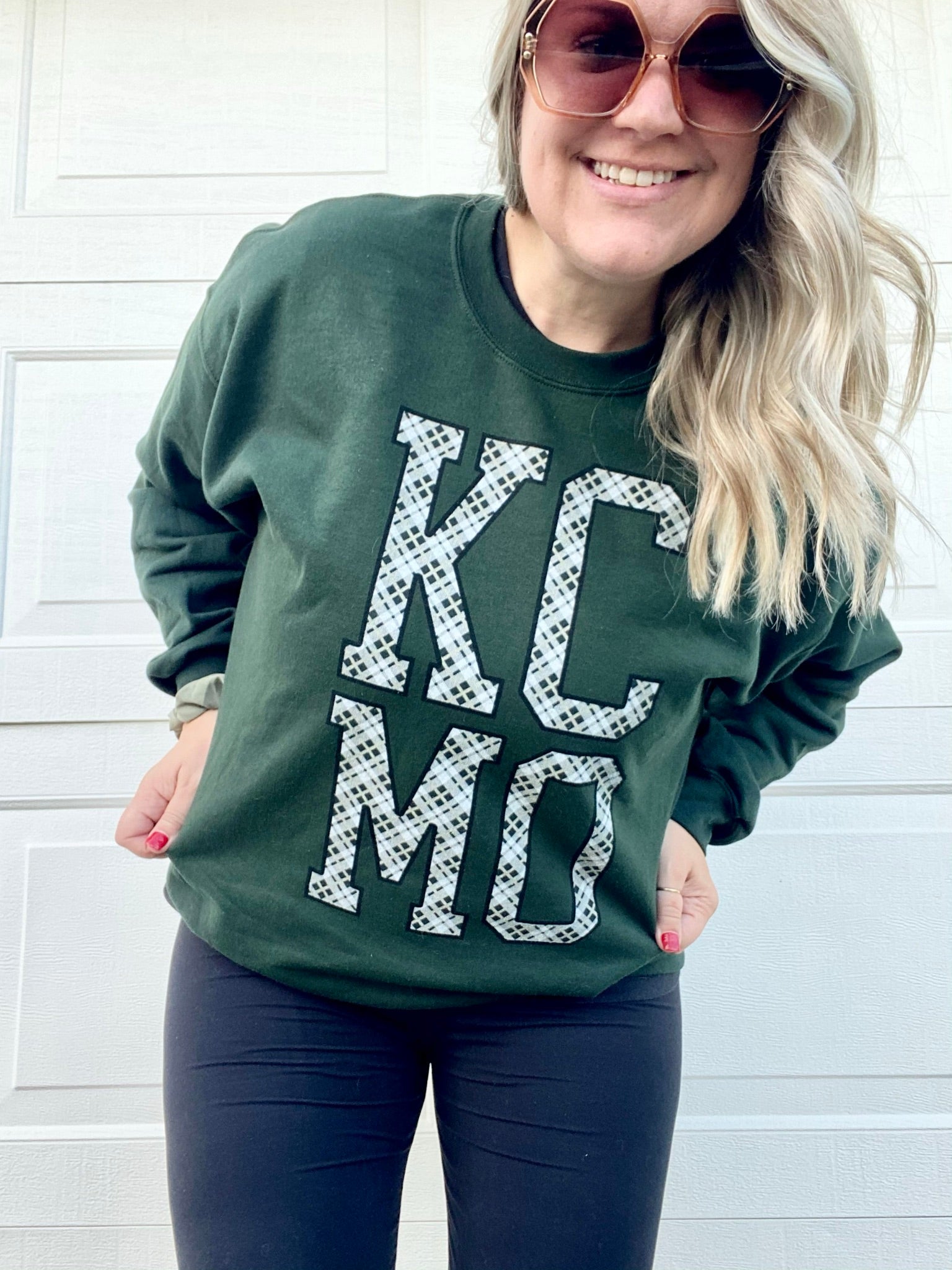 KCMO Plaid- Unisex Heavy Blend™ Crewneck Sweatshirt