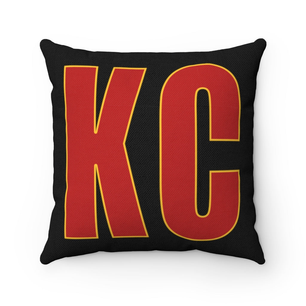 KC Red & Yellow - Spun Polyester Square Pillow Case