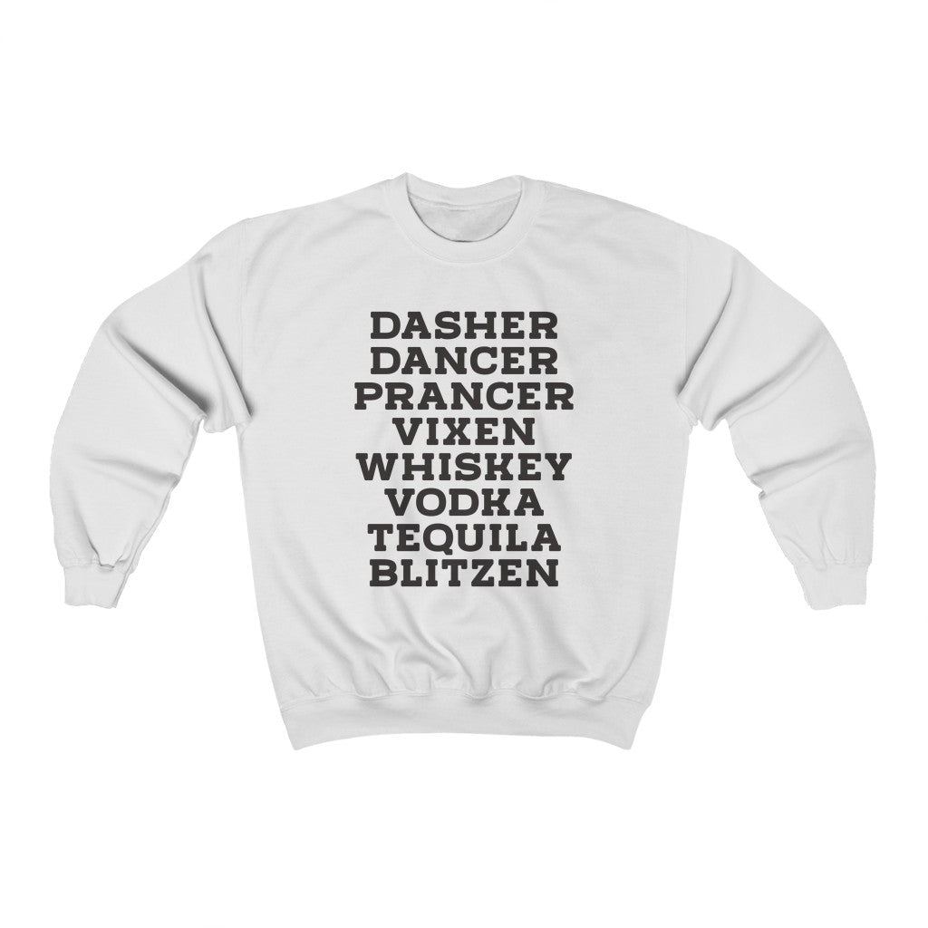 Dasher Dancer..Whiskey Vodka - Unisex Heavy Blend™ Crewneck Sweatshirt