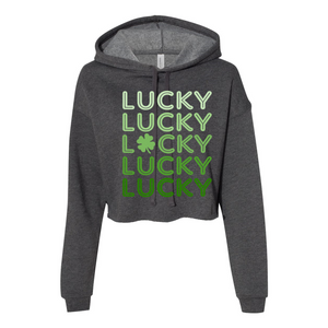 LUCKY -  Women's Cropped Fleece Hoodie