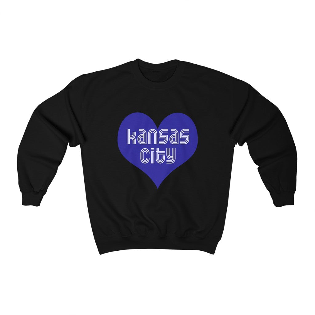 Kansas City Heart Blue - Unisex Heavy Blend™ Crewneck Sweatshirt