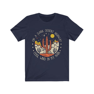 On a Dark Desert Highway Unisex Vintage Black Tee