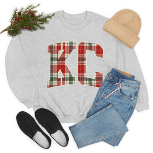 KC Christmas Plaid - Unisex Heavy Blend™ Crewneck Sweatshirt