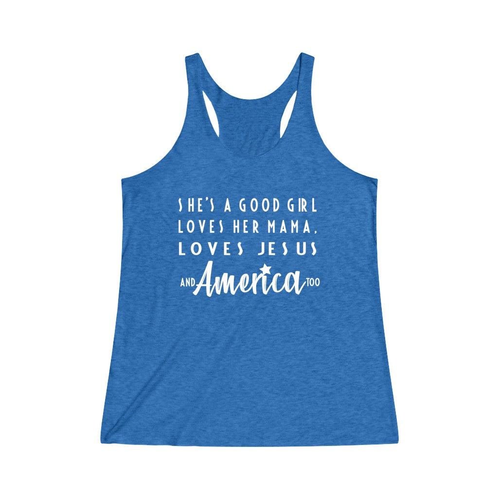 She's a Good Girl - Women's Tri-Blend Racerback Tank