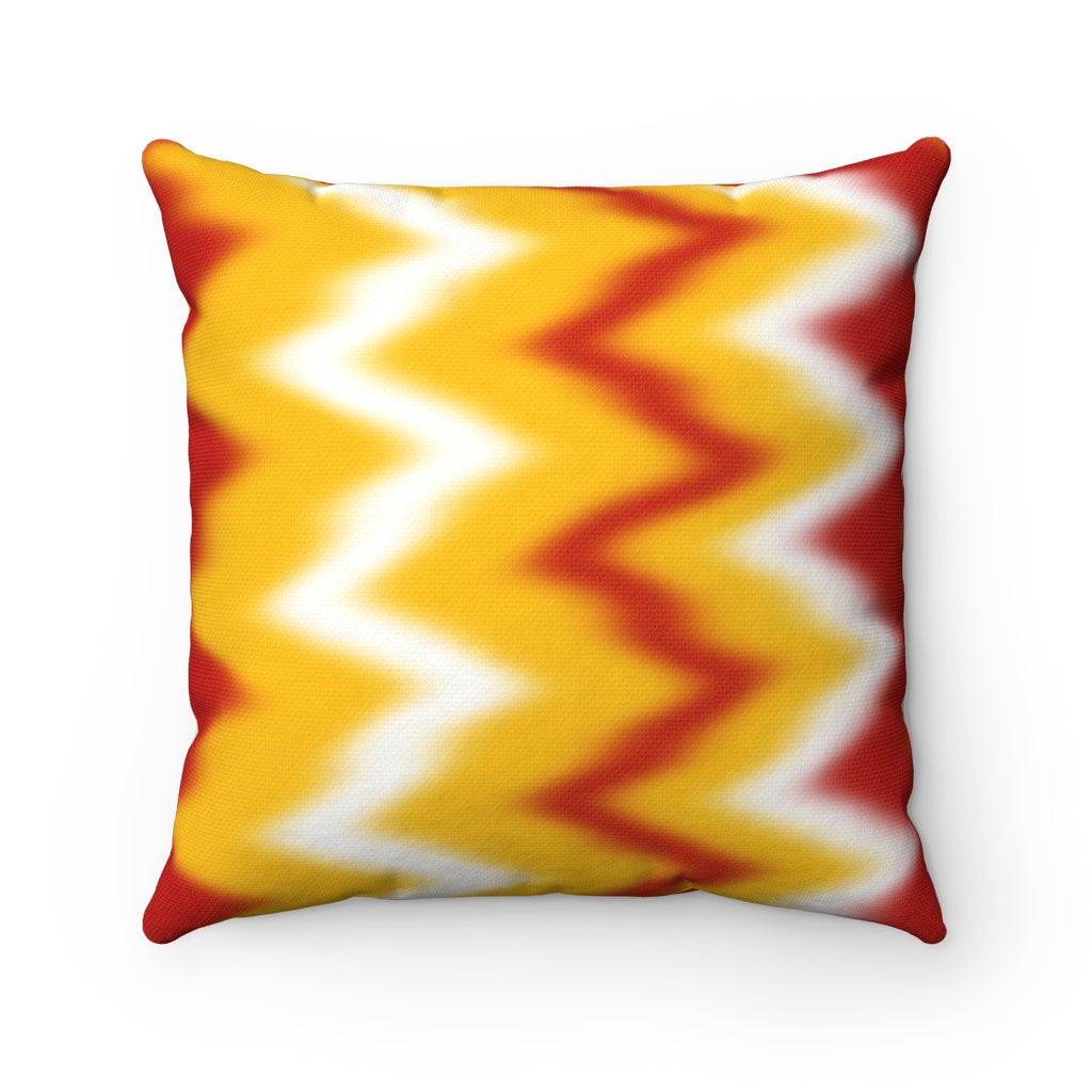 Red & Yellow Tie Dye - Spun Polyester Square Pillow Case