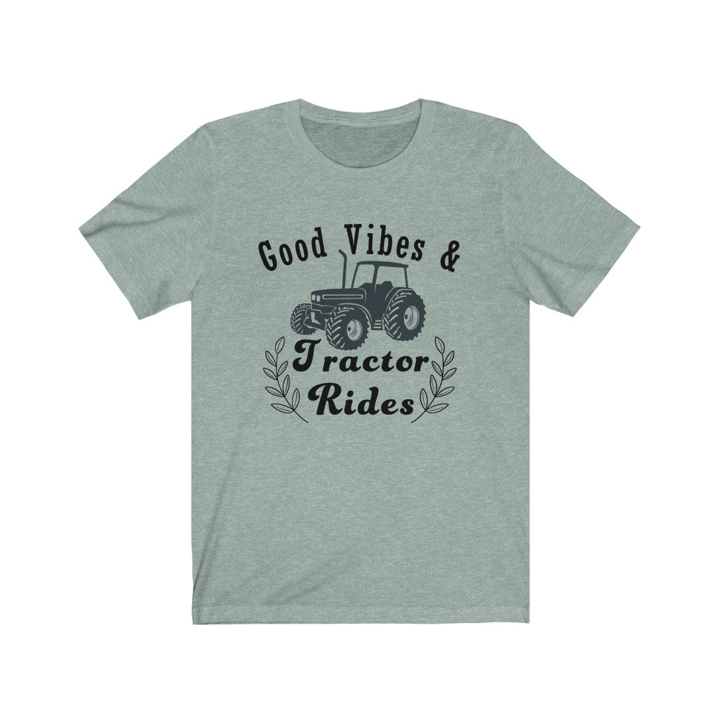 Good Vibes & Tractor Rides - Unisex Jersey Short Sleeve Tee