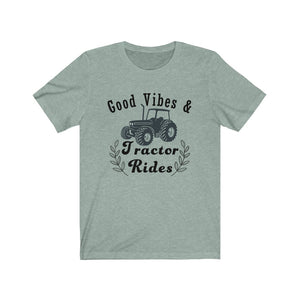 Good Vibes & Tractor Rides - Unisex Jersey Short Sleeve Tee