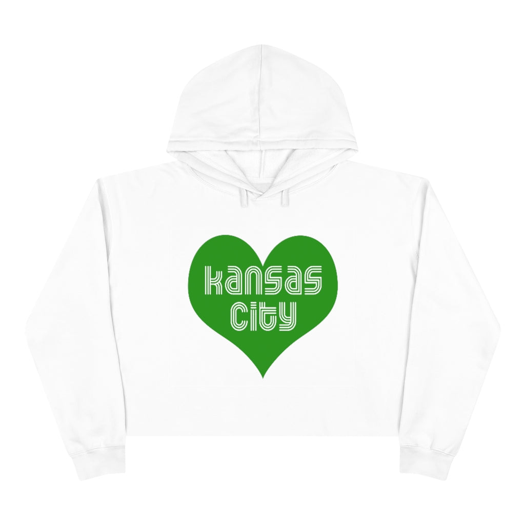 Kansas City Heart Green - Crop Hoodie