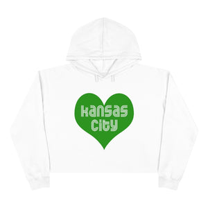 Kansas City Heart Green - Crop Hoodie