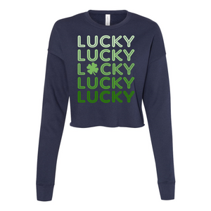 LUCKY - Women's Cropped Crew Fleece