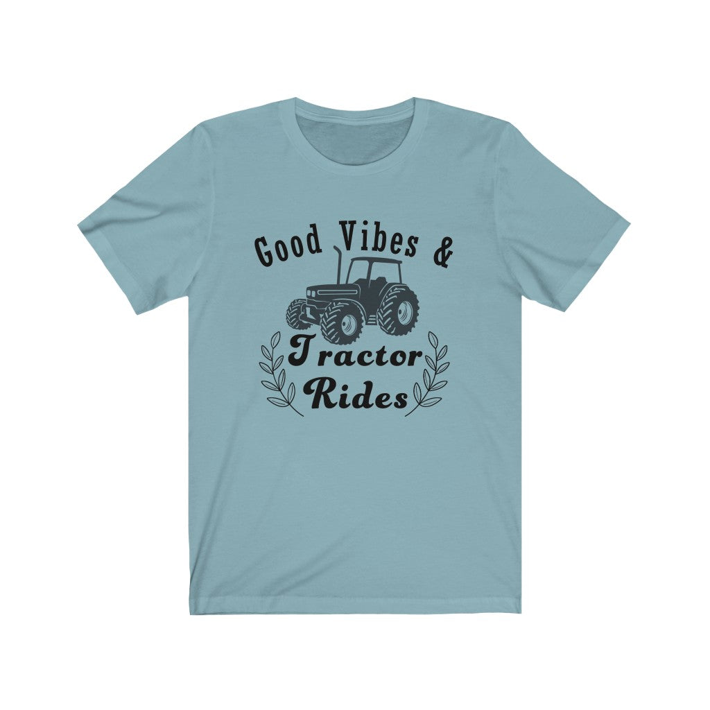 Good Vibes & Tractor Rides - Unisex Jersey Short Sleeve Tee