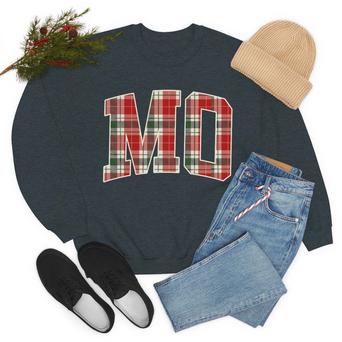 MO Christmas Plaid - Unisex Heavy Blend™ Crewneck Sweatshirt