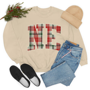 NE Christmas Plaid -Unisex Heavy Blend™ Crewneck Sweatshirt