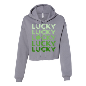 LUCKY -  Women's Cropped Fleece Hoodie