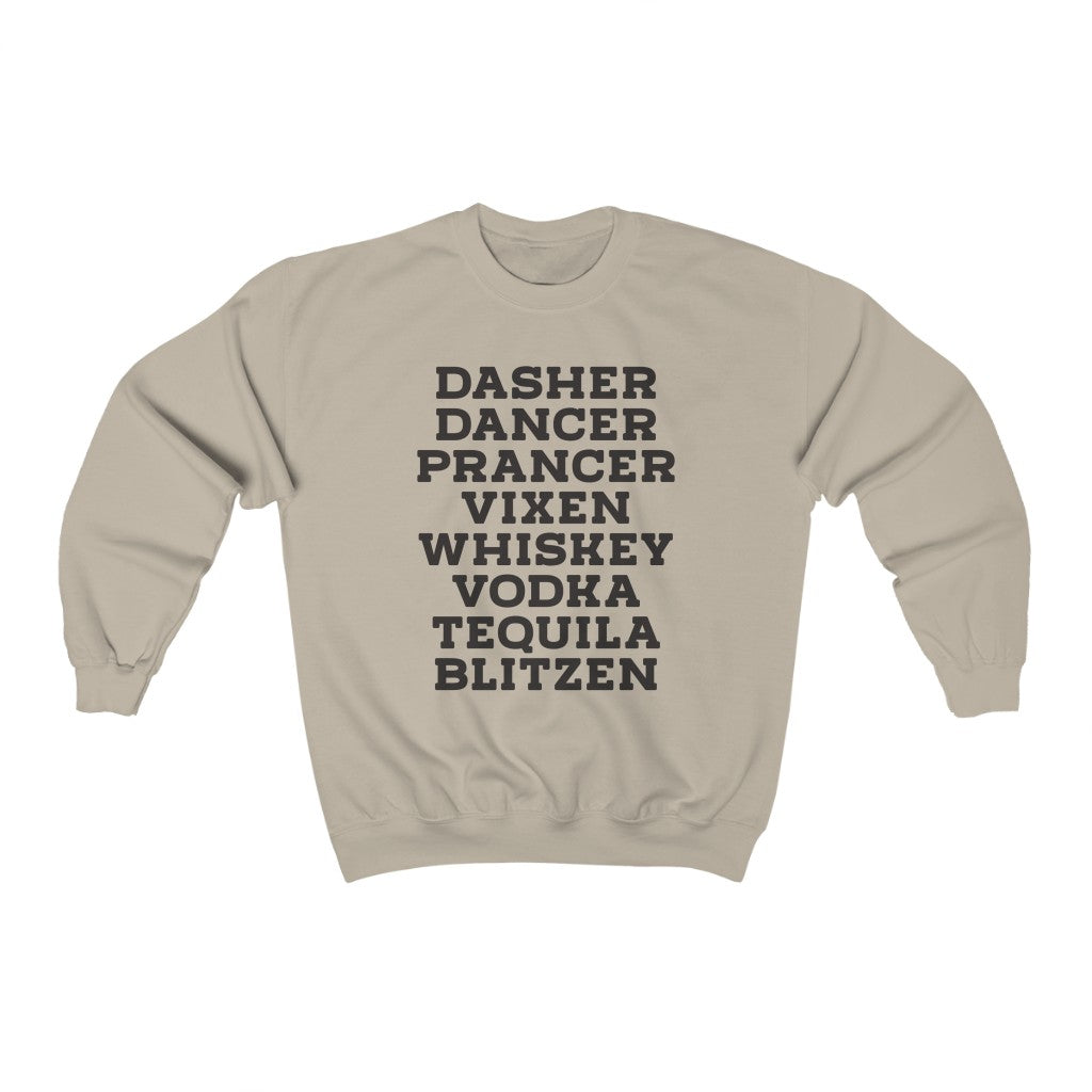 Dasher Dancer..Whiskey Vodka - Unisex Heavy Blend™ Crewneck Sweatshirt